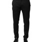 Dolce & Gabbana Black Wool Mid Waist Men Dress Trousers Pants