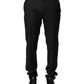 Dolce & Gabbana Black Wool Mid Waist Men Dress Trousers Pants