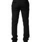 Dolce & Gabbana Black Wool Mid Waist Men Dress Trousers Pants