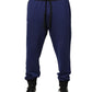 Dolce & Gabbana Blue Cotton Mid Waist Jogger Trousers Pants
