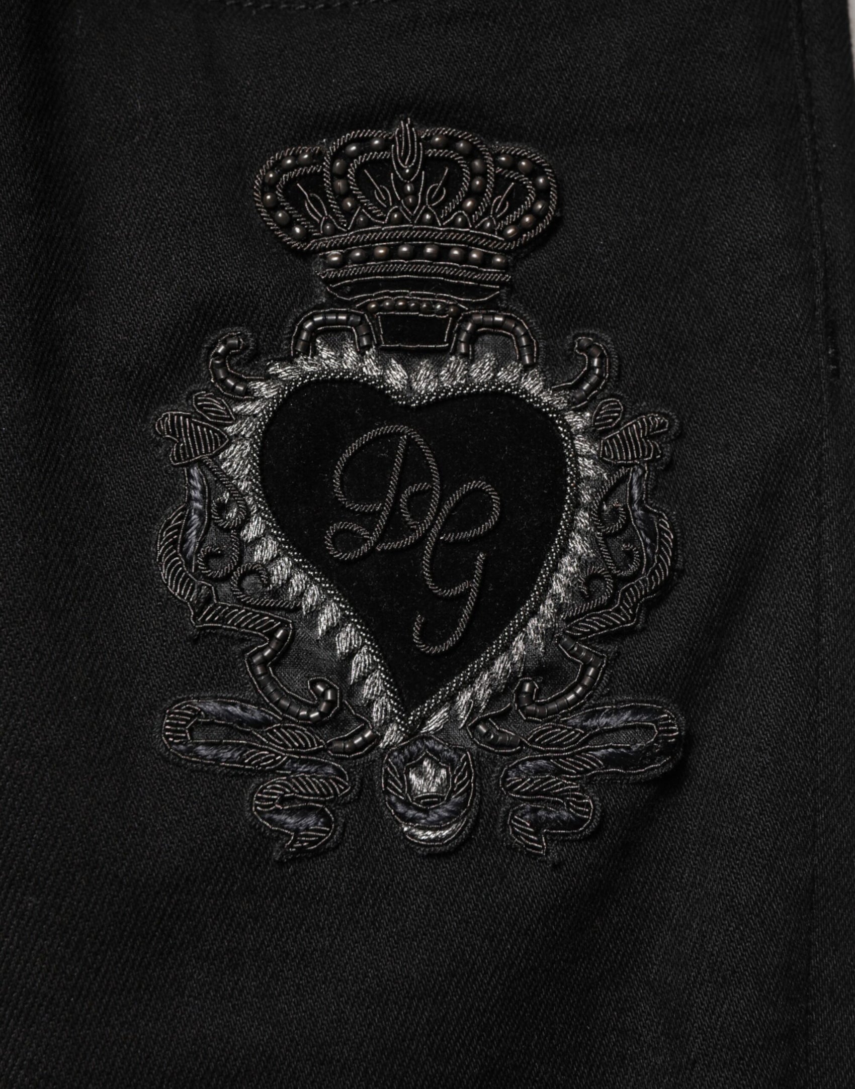 Dolce & Gabbana Black Sacred Heart Men Cotton Denim Jeans