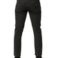 Maison Clochard Dark Gray Cotton Mid Waist Skinny Men Denim Jeans