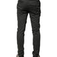 Dondup Dark Gray Cotton Mid Waist Skinny Men Chino Trouser Pants