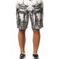 Dolce & Gabbana White Japanese Asian Print Silk Bermuda Shorts