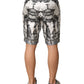 Dolce & Gabbana White Japanese Asian Print Silk Bermuda Shorts