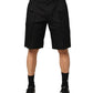 Dolce & Gabbana Black Cotton Stretch Mid Wasit Bermuda Shorts