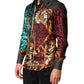 Dolce & Gabbana Multicolor Tiger Leopard Print Silk Men Shirt