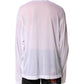 Dolce & Gabbana White Nylon Long Sleeves Crewneck T-Shirt
