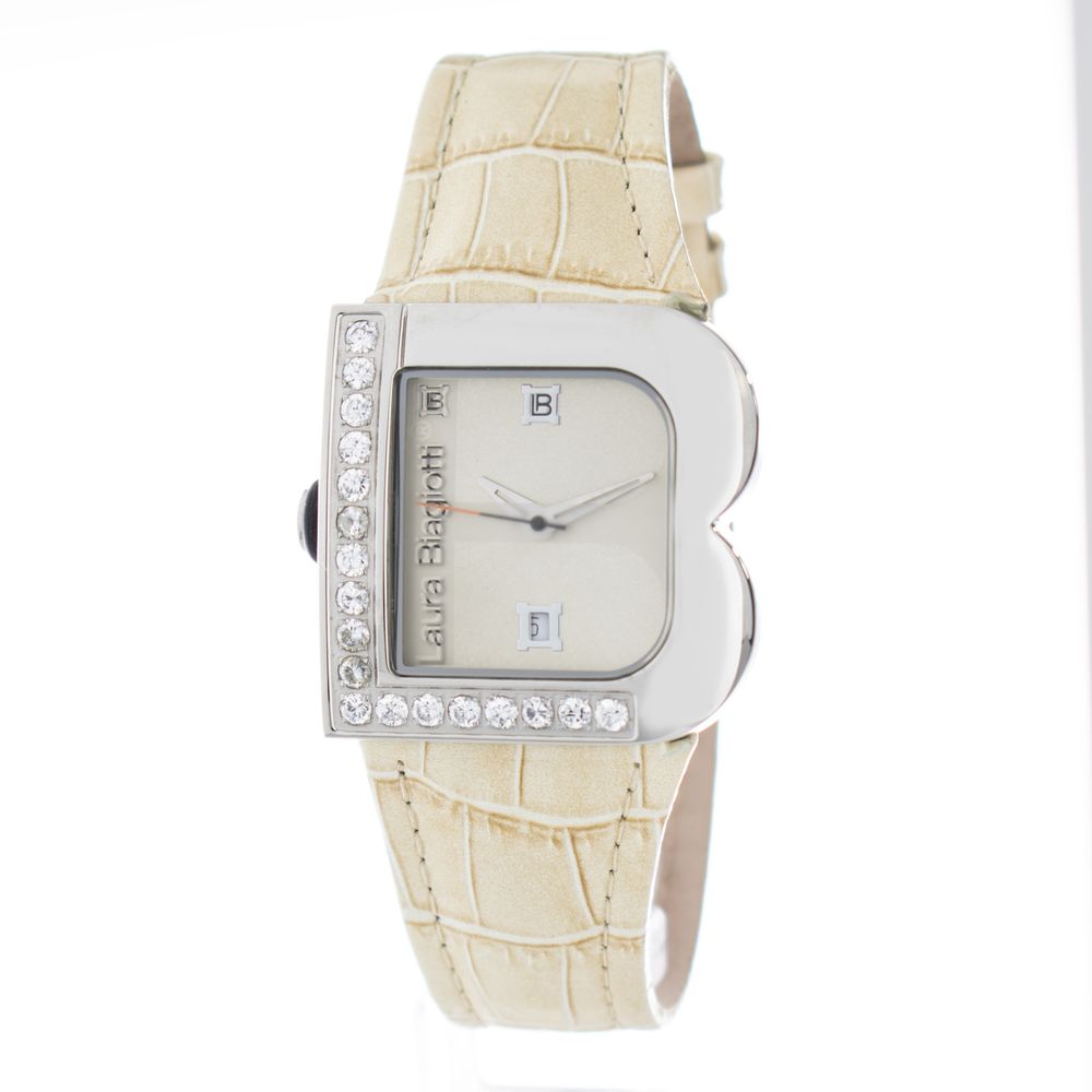 Laura Biagiotti Beige Stainless Steel Dress Watch