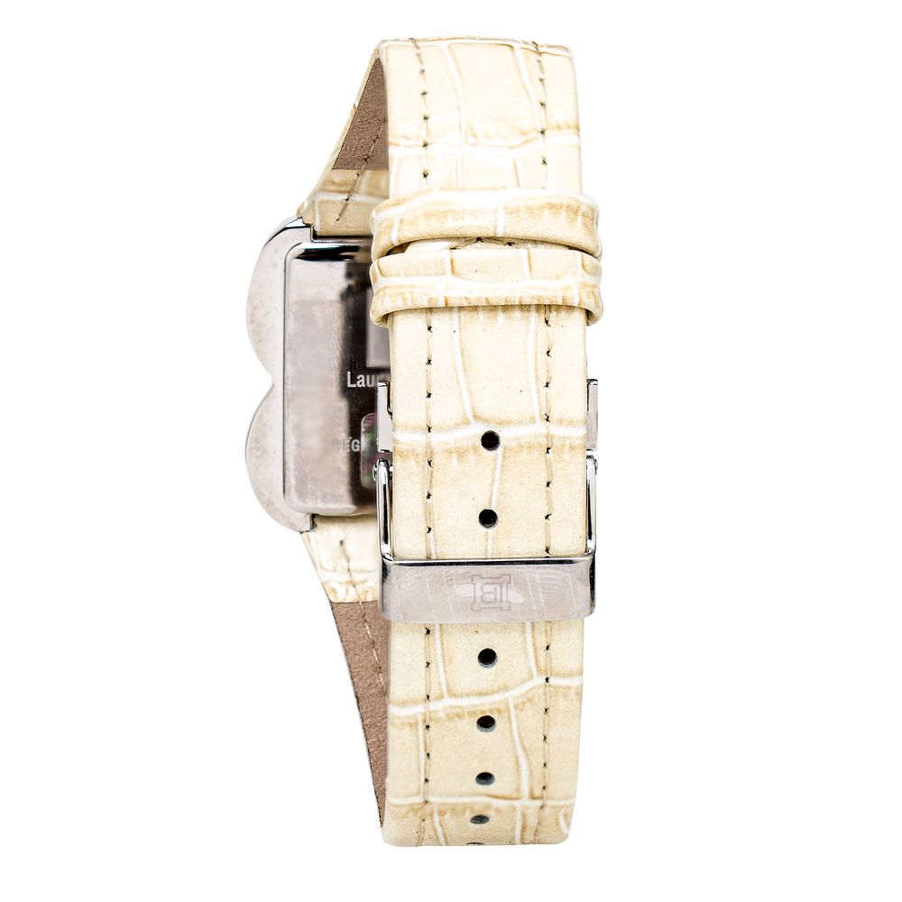 Laura Biagiotti Beige Leather Dress Watch