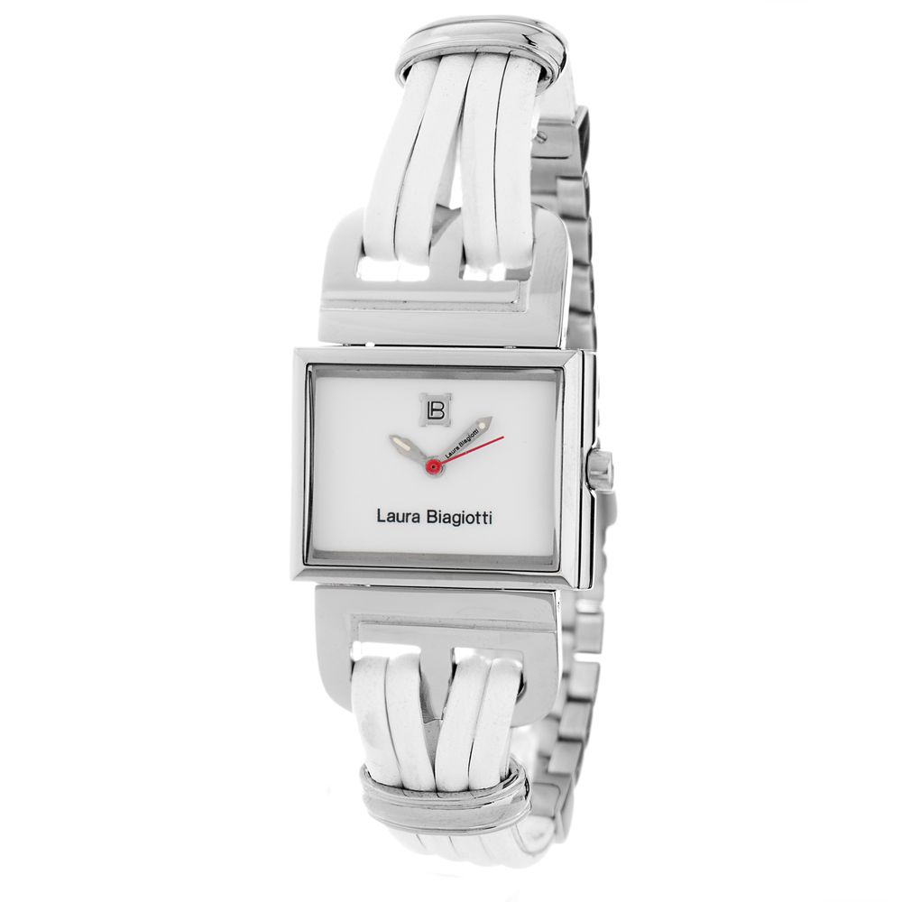 Laura Biagiotti White Leather Dress Watch