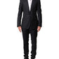 Dolce & Gabbana Black Wool Single Breasted Men 2 Piece Suit