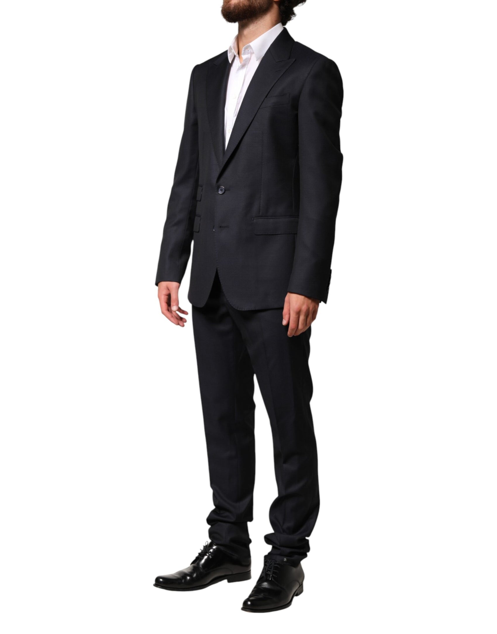 Dolce & Gabbana Black Wool Single Breasted Men 2 Piece Suit