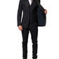 Dolce & Gabbana Black Wool Single Breasted 3 Piece Men Suit