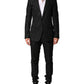 Dolce & Gabbana Black Brocade Single Breasted 2 Piece Suit