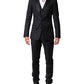 Dolce & Gabbana Black Wool Single Breasted 3 Piece Men Suit