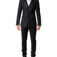 Dolce & Gabbana Blue Wool Single Breasted 3 Piece Men Suit