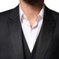Dolce & Gabbana Black Wool Single Breasted 3 Piece Men Suit