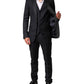 Dolce & Gabbana Black Wool Single Breasted 3 Piece Men Suit
