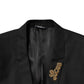 Dolce & Gabbana Black Embellished Single Breasted 2 Pc Suit