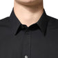 Dolce & Gabbana Black GOLD Cotton Men Dress Formal Shirt