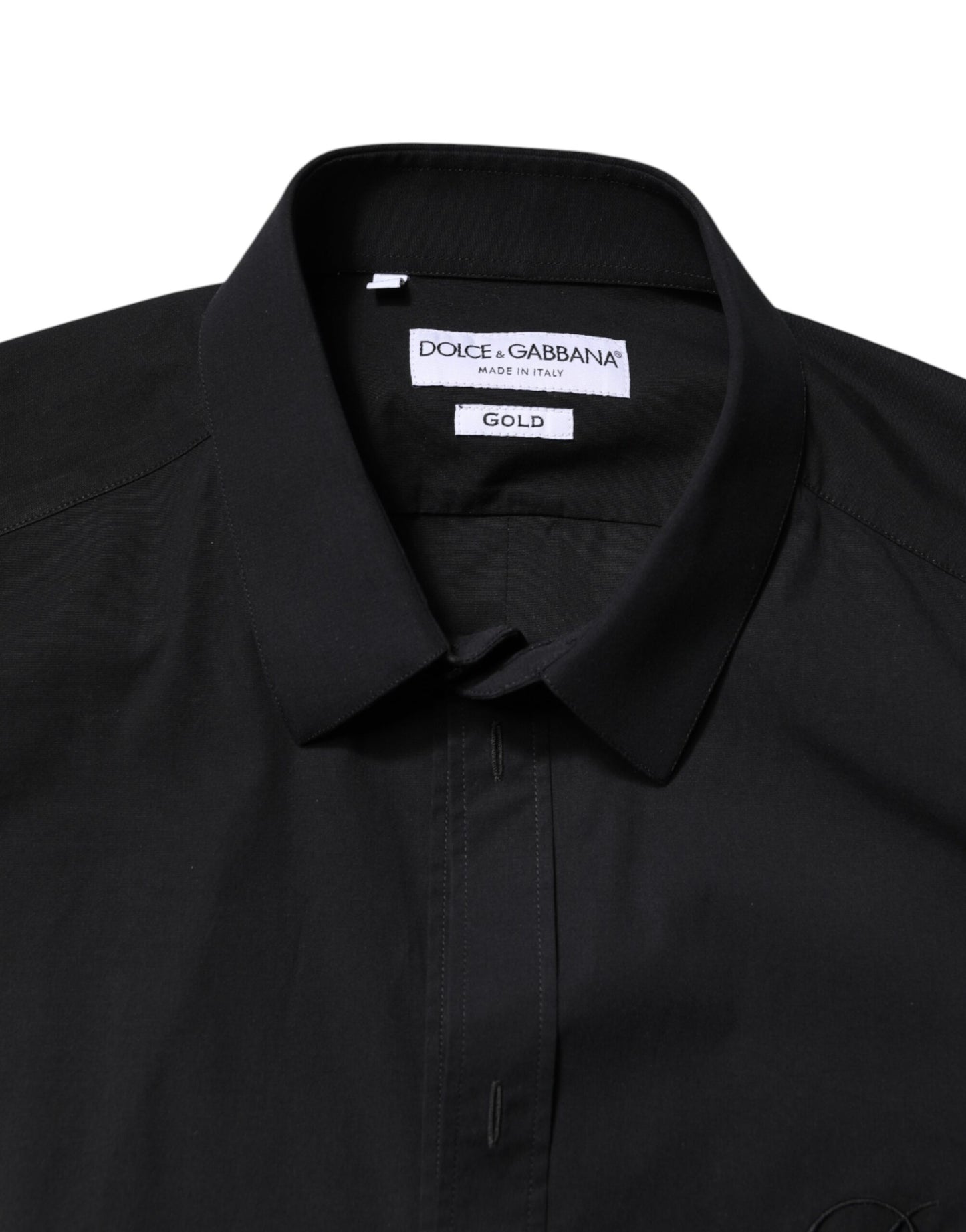 Dolce & Gabbana Black GOLD Cotton Men Dress Formal Shirt