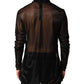 Dolce & Gabbana Black Sheer Long Sleeves Turtleneck Top