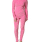Dolce & Gabbana Pink Logo Monogram Long Sleeve Jumpsuit  Dress