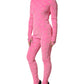 Dolce & Gabbana Pink Logo Monogram Long Sleeve Jumpsuit  Dress