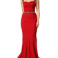 Dolce & Gabbana Red Embellished Sheath Mermaid Gown Dress