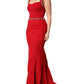 Dolce & Gabbana Red Embellished Sheath Mermaid Gown Dress