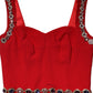 Dolce & Gabbana Red Embellished Sheath Mermaid Gown Dress
