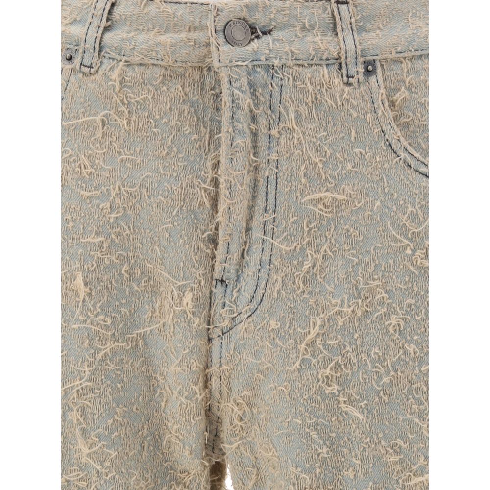 Haikure Light Blue Cotton Straight-Leg Jeans