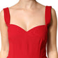 Dolce & Gabbana Red Viscose Sheath Mermaid Long Gown Dress