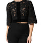 Dolce & Gabbana Black Floral Lace Cropped Coat  Jacket