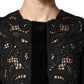 Dolce & Gabbana Black Floral Lace Cropped Coat  Jacket