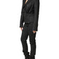 Exte Black Double Breasted Pants Blazer Jacket 2 Piece Suit