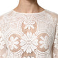 Dolce & Gabbana White Embroidery Lace Cotton Blouse Top