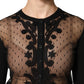 Dolce & Gabbana Black Sheer Button Down Cardigan Sweater
