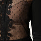 Dolce & Gabbana Black Sheer Button Down Cardigan Sweater