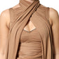 Dolce & Gabbana Brown Virgin Wool Sleeveless Scarf Tank Top