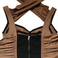 Dolce & Gabbana Brown Virgin Wool Sleeveless Scarf Tank Top