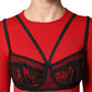Dolce & Gabbana Red Black Nylon Bralette-Style Cropped Top