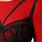 Dolce & Gabbana Red Black Nylon Bralette-Style Cropped Top