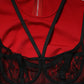 Dolce & Gabbana Red Black Nylon Bralette-Style Cropped Top