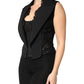 Dolce & Gabbana Black Lace V-neck Slit Hem Gathered Waist Vest Jacket