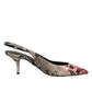 Dolce & Gabbana Multicolor Leather Heels Slingback Shoes