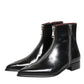 Dolce & Gabbana Black Leather Chelsea Short Ankle Boots Shoes
