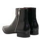 Dolce & Gabbana Black Leather Chelsea Short Ankle Boots Shoes