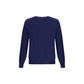 Brunello Cucinelli Blue Fleece Wool Sweatshirt